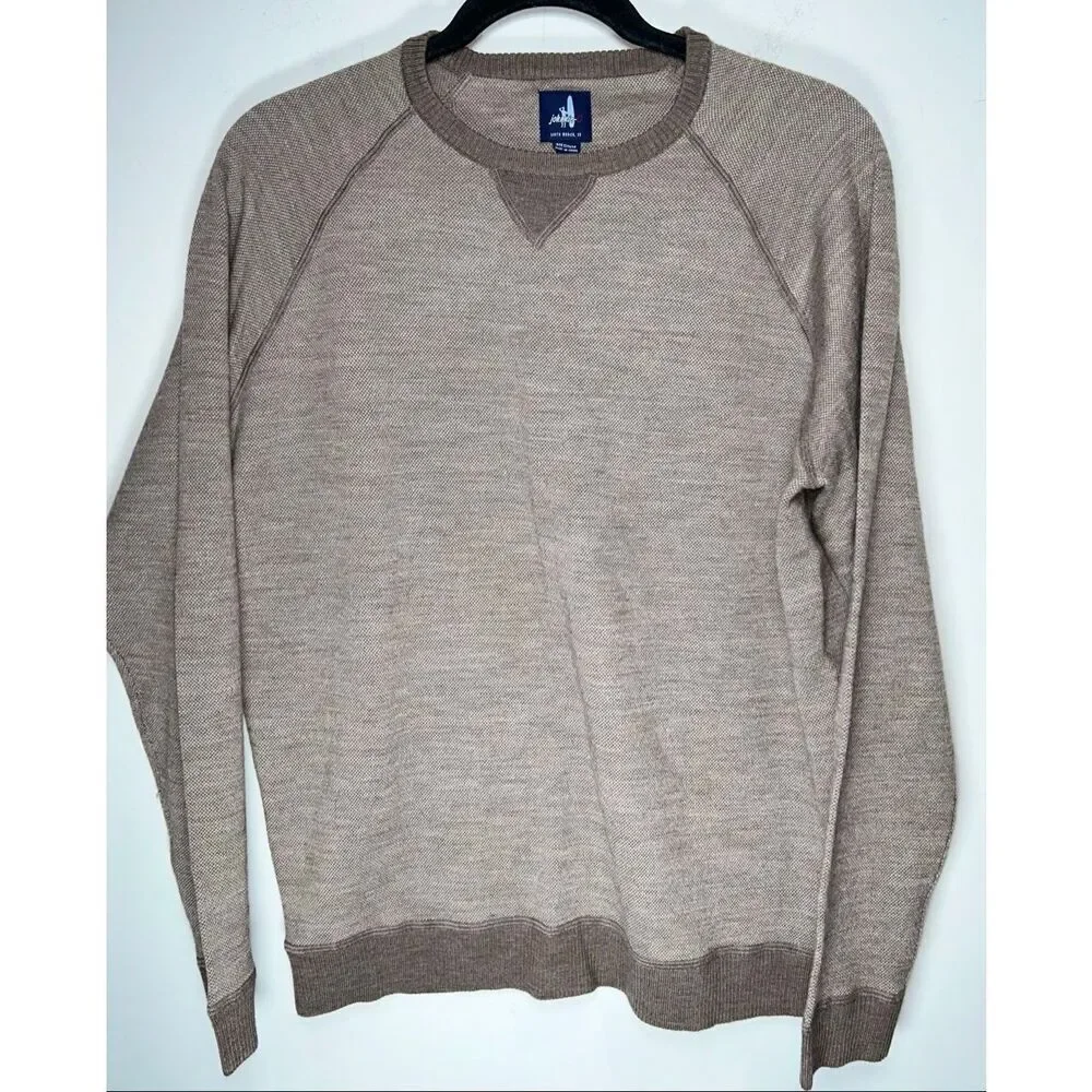 Johnnie-O Boggs Merino Wool Crewneck Sweater in khaki size medium